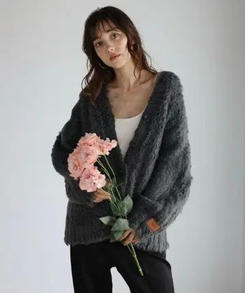 테디베어 샤기 아우터 라이크 가디건