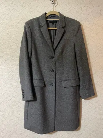 그레이 체스터 코트 캐시미어 혼방