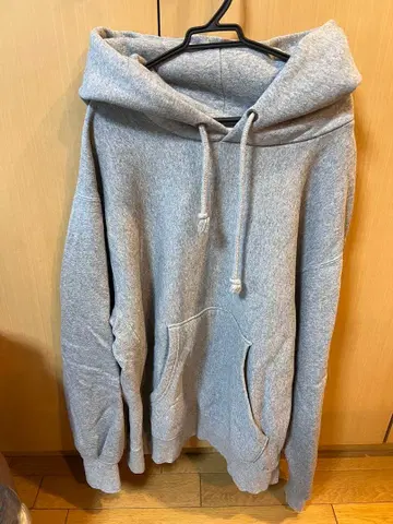 GU 헤비 웨이트 후드티 그레이 후드 부착 속기모