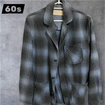 60s westan star 옴브레 체크 자켓