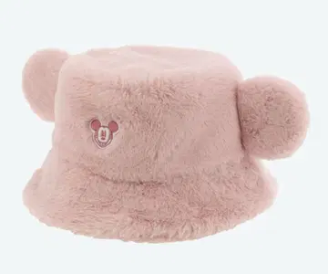 미키마우스 귀 달린 퍼 햇 핑크 58cm