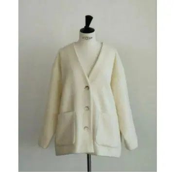 [ 미사용 택 포함 ] OHGA 샤기 코디건 화이트