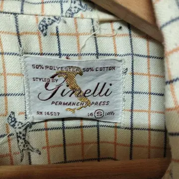 빈티지 Finelli 체크 무늬 셔츠 강아지