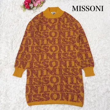 [ 새상품급 ] MISSONI SPORT 로고 니트 원피스 울 하이넥