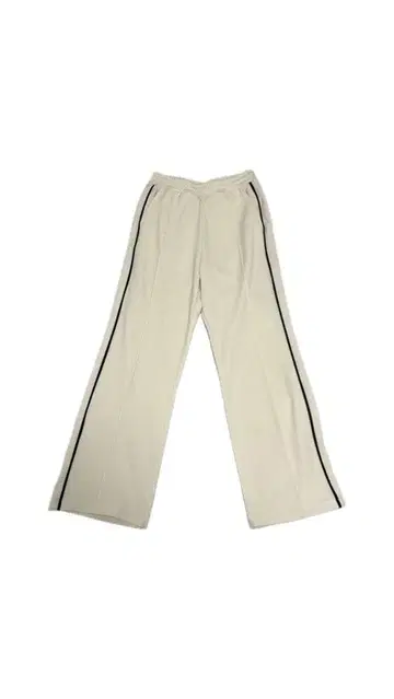 JEANASIS 화이트 스트레이트 팬츠 블랙 라인