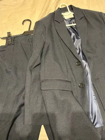 프릭스스토어 울리 터치 테일러드 자켓 와이드 팬츠 네이비