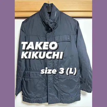 TAKEO KIKUCHI 코트 L 사이즈 블랙 충전솜 라이너 포함