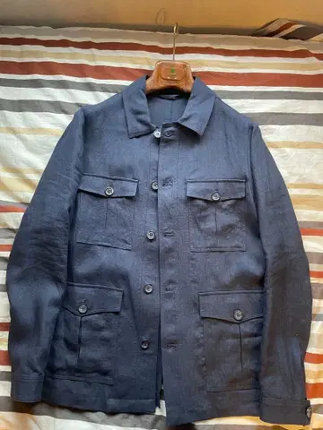 이탈리아제 LUIGI BORRELLI 밀리터리 자켓 4 포켓 네이비