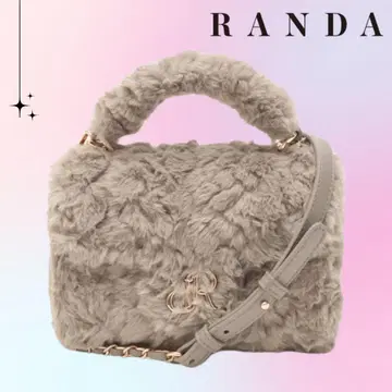 RANDA 퍼 핸드백 그레이지