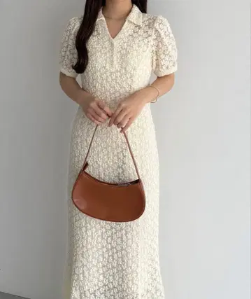 컷 레이스 폴로 원피스 (페치 원피스 세트)