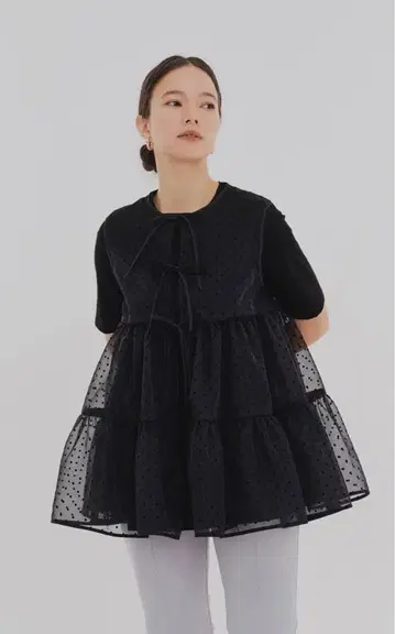 [ 가격 인하 ] yori 도트 플로키 티어드 베스트