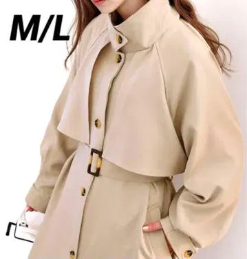 트렌치코트 롱 코트 가을 겨울 베이지 여성용 클래식 엘프 M