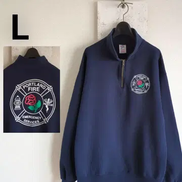구제 의류 JERZEES 하프 지퍼 맨투맨 FIRE DEPT 소방 L