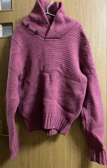 SATURDAYS 와인 레드 니트 스웨터 남성용 XS 여성용 M