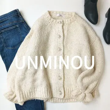 새상품급 앙미누 UNMINOU 펄 니트 가디건 24aw 볼륨 슬리브