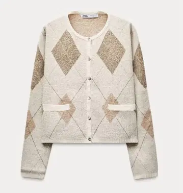 ZARA 아가일 무늬 가디건