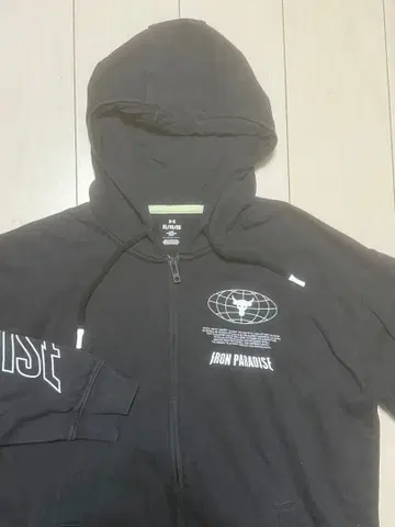 IRON PARADISE 풀 지퍼 후디 블랙