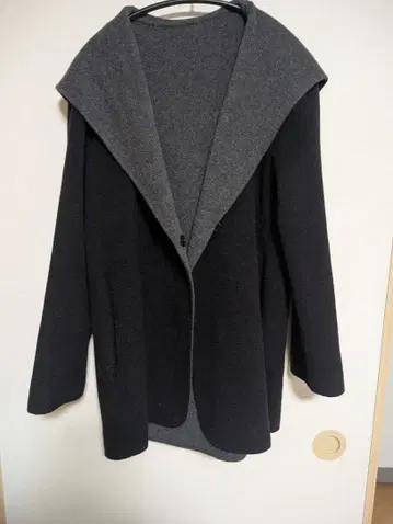 후드 부착 캐주얼 울 코트