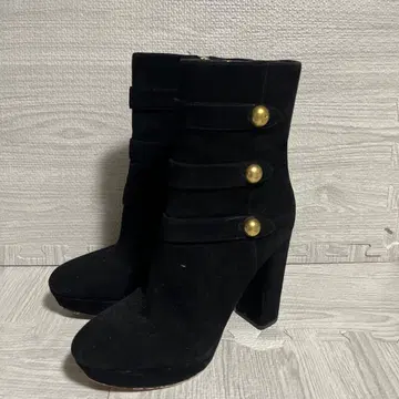 마이클코어스 스웨이드 부츠 골드 금장 장식 블랙 7 1/2