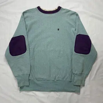 90s Champion R/W 리버스 위브 엘르 패치 스카이블루