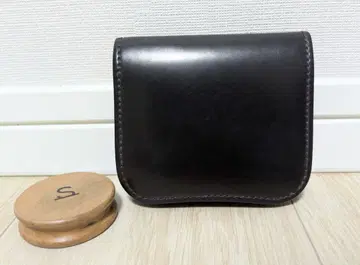 와일드 스완스 팜 쉘 코도반 블랙 접이식 지갑 동전 지갑