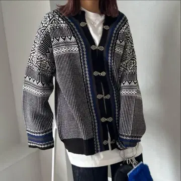 JEANASIS 티롤리안 가디건 블루