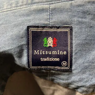 Mitsumine 데님 셔츠 M 사이즈 라이트 블루
