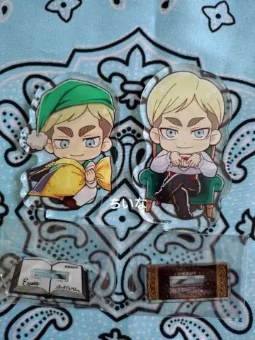 진격의 거인 오우치데 최애와 아메 엘빈 미니 캐릭터 아크릴 스탠드