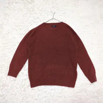 십스칼라 야크 100% 크루넥 래글런 테일컷 니트 브라운