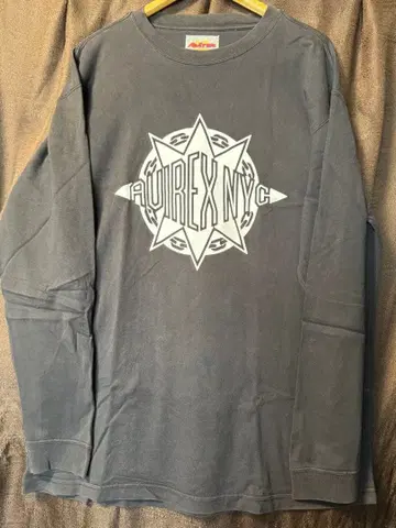 Avirex 그래픽 긴팔 티셔츠 XL 블랙