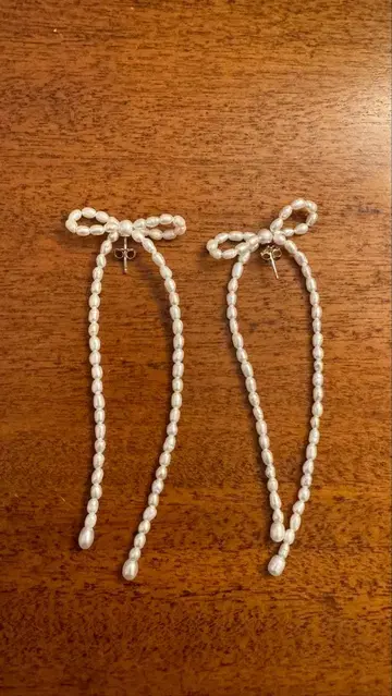 [ Kara Yoo ] Margot 리본 펄 귀걸이