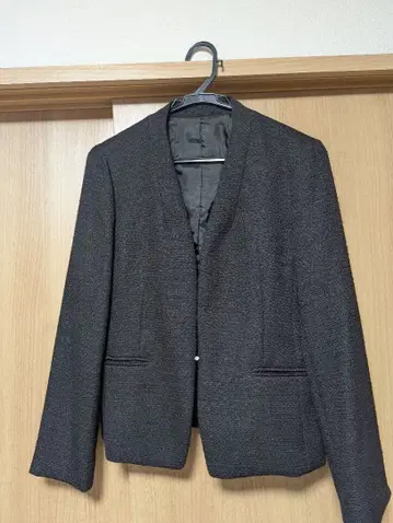 노카라 자켓 블랙 라메