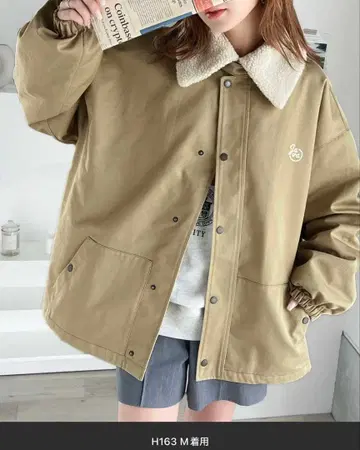 탈부착 가능 보아 라이너 포함 5way 오버 사이즈 스탠드 카라 자켓