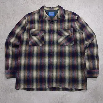 90s PENDLETON 옴브레 체크 울 셔츠 USA제 M 좋은 배색