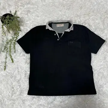 [ McGREGOR ] 남성용 맥레거 블랙 피케 셔츠 M 면 혼방 반팔