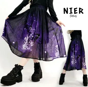 NieR Closing 버터플라이 롱 스커트 퍼플