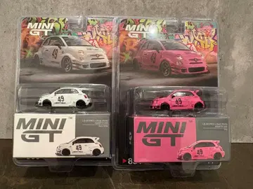MINI GT 1/64 아바르트 595 LB-WORKS 핑크&화이트 세트