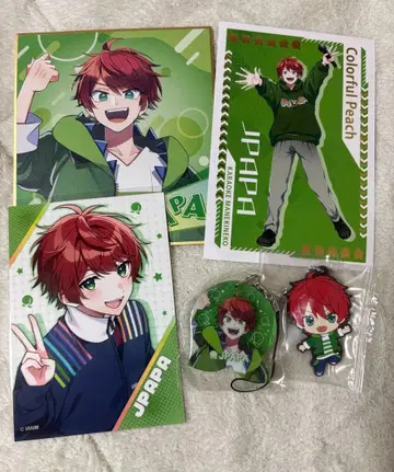 컬러풀 피치 쟈파파 색지 브로마이드 마네키네코 엽서 스트랩