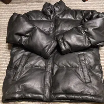 dual 가죽 다운 점퍼 자켓 돈피 블랙 M 사이즈