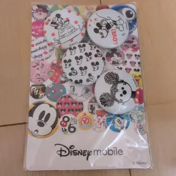 디즈니 모바일 미키&미니 캔뱃지 4개 세트