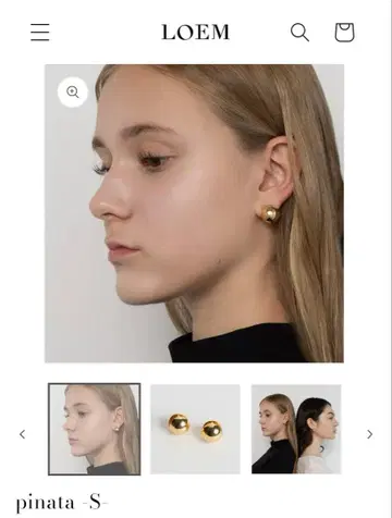 LOEM 피냐타 S 골드 귀걸이