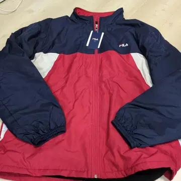새상품 4L FILA 풀 집업 점퍼 네이비/레드