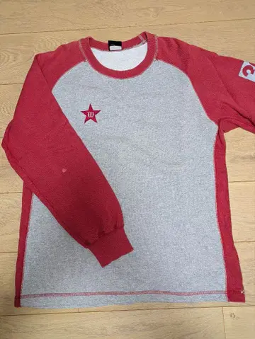 윌슨 빨간색 그레이 래글런 슬리브 트레이닝복