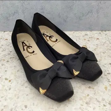 [ neue ar he AC ] 스퀘어토 리본 펌프스 블랙 24.5