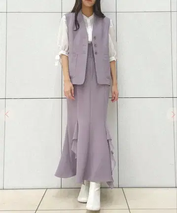 코코딜 프릴 머메이드 스커트 & 베스트 세트