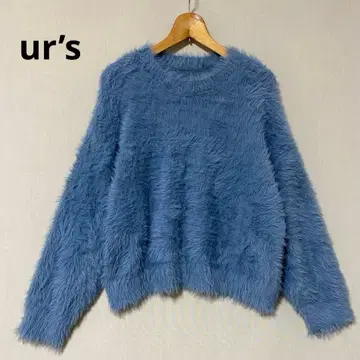 거의 미사용 ur's 샤기 오버 사이즈 니트 M 블루