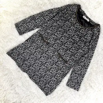 내추럴 뷰티 베이직 [ M ] 레오파드 무늬 트위드 원피스 7부 소매