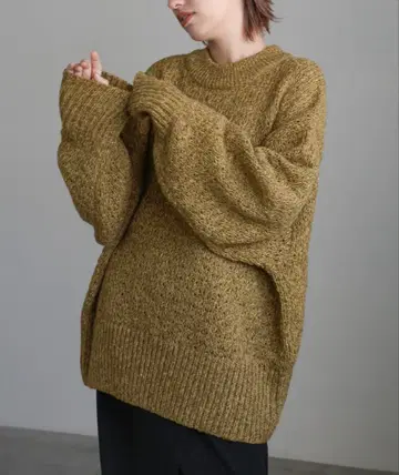 selectmoca 셀렉 모카 워셔블 멜란지 얀 크루넥 오버 니트