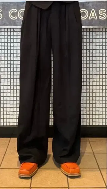 턱 와이드 슬랙스 KA0139-블랙/M