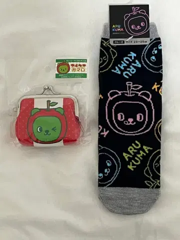나가노현 PR 캐릭터 알쿠마 컬러풀 양말과 코인 케이스 세트